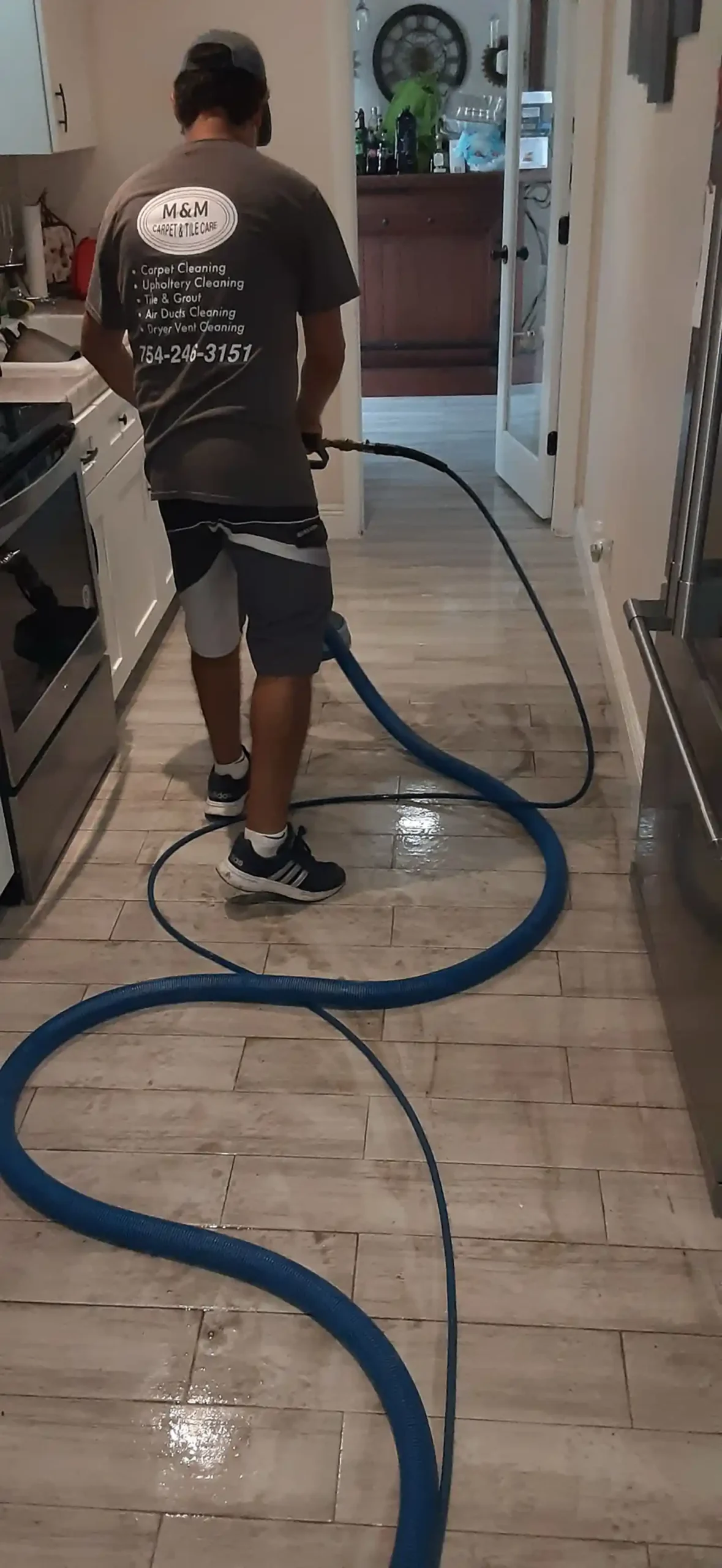 Strip and wax vinyl floor